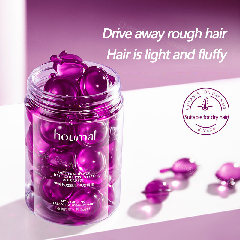 30 Stück Haar Rose ätherisches Öl glattes seidiges Haar Vitamin Kapsel pflegende Behandlung Reparatur beschädigtes Haar Serum stärken das Haar