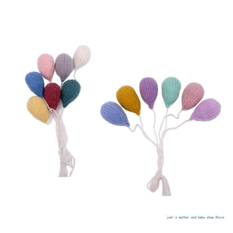 67JC Infant Photography Props Photo Posing Knit Balloons Newborn Photo Accessories