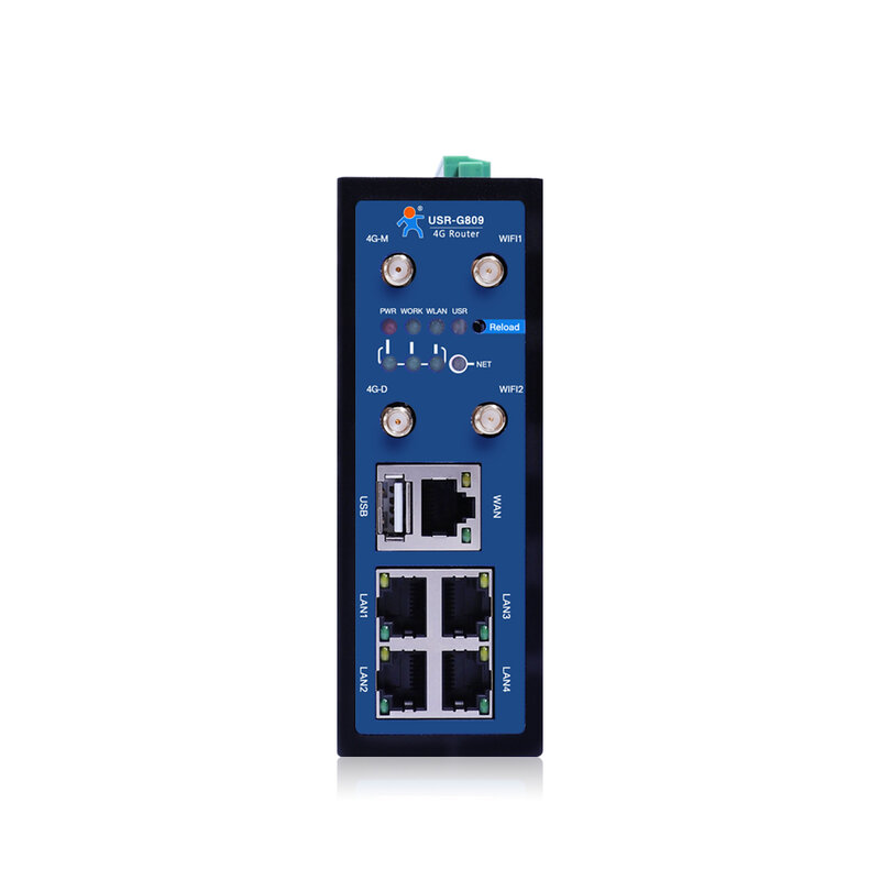 Roteador VPN Celular Industrial, 4 LAN e 1 Porta Ethernet WAN, USR-G809, Dispositivo IOT
