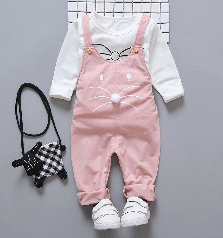 Lente Pasgeboren Baby Meisjes Kleding Sets Mode Pak T-shirt + Broek Pak Baby Meisjes Dragen Buiten Sport Pak Kleding Sets