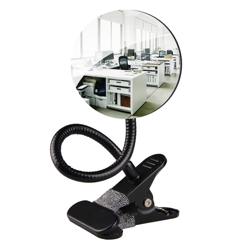 Rodada flexível convexo redondo espelho retrovisor retrovisor, clip on segurança, espelho de segurança para o escritório do carro privacidade pessoal, convexa
