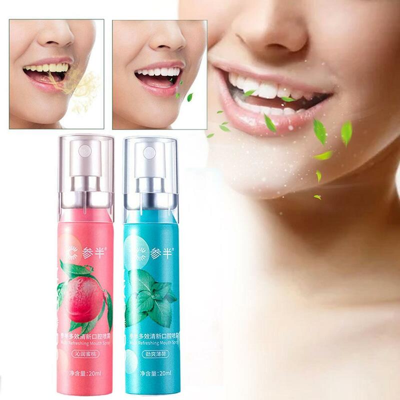 Fruity Breath Peach Mint Breath Freshener Spray Halitosis Spray Odor Refreshing 20ml Liquid Treatment Freshener Care Mouth D5S8