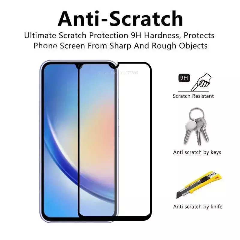 2Pcs HD Clear Screen Protector For Samsung Galaxy A14 A04 A04e Glass Tempered Glass For Samsung A24 A34 A54 F14 M14 4G 5G Film