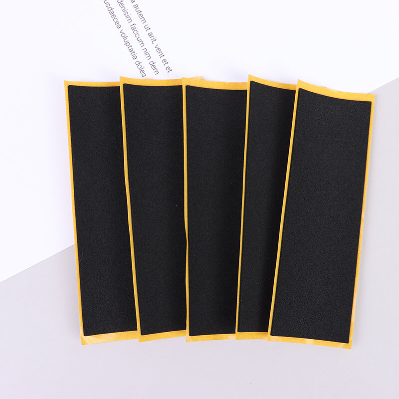 Black Fingerboard Deck Uncut Tape Adesivos, Espuma Grip, 2 Tamanho, 5Pcs