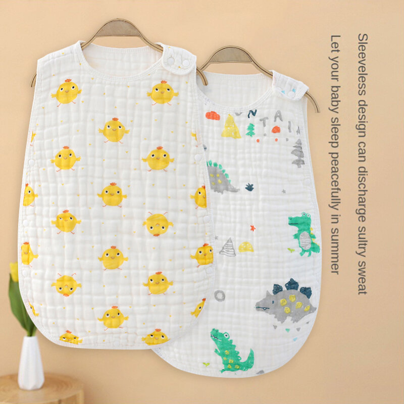 MOOZ New 3Size 25-30℃ Soft Polyester Fabric Unisex Sleeveless Design Anti-Kicking Warm Baby Vest Sleeping Bag CFS019