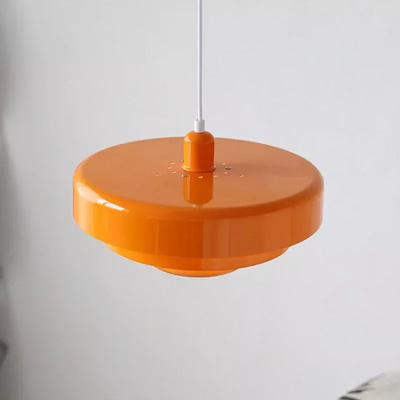 Lâmpada pingente laranja retro para decoração de casa, lustre suspenso medieval, restaurante e café bar, designer de teto LED, sala de jantar