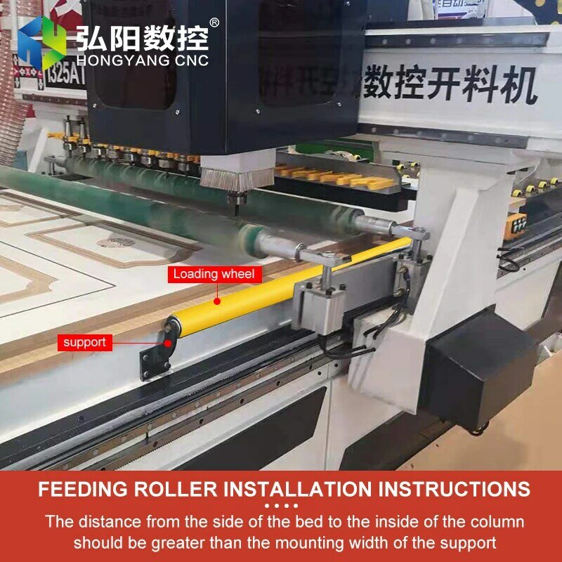 Multi-processo de máquina de corte mesa lateral suporte de rolo de alimentação para trabalhar madeira máquina de gravura rolo de alimentação que cobre o conjunto de rolos