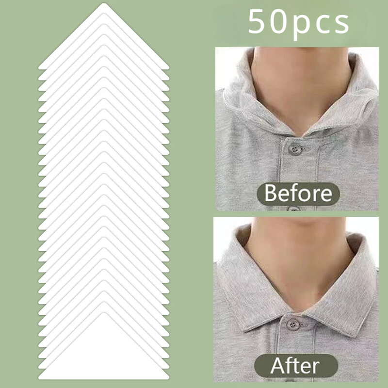 50 pezzi adesivi per colletto colletto fisso supporto per colletto della camicia adesivi stereotipati per un facile utilizzo collare usa e getta non arriccia o ordito