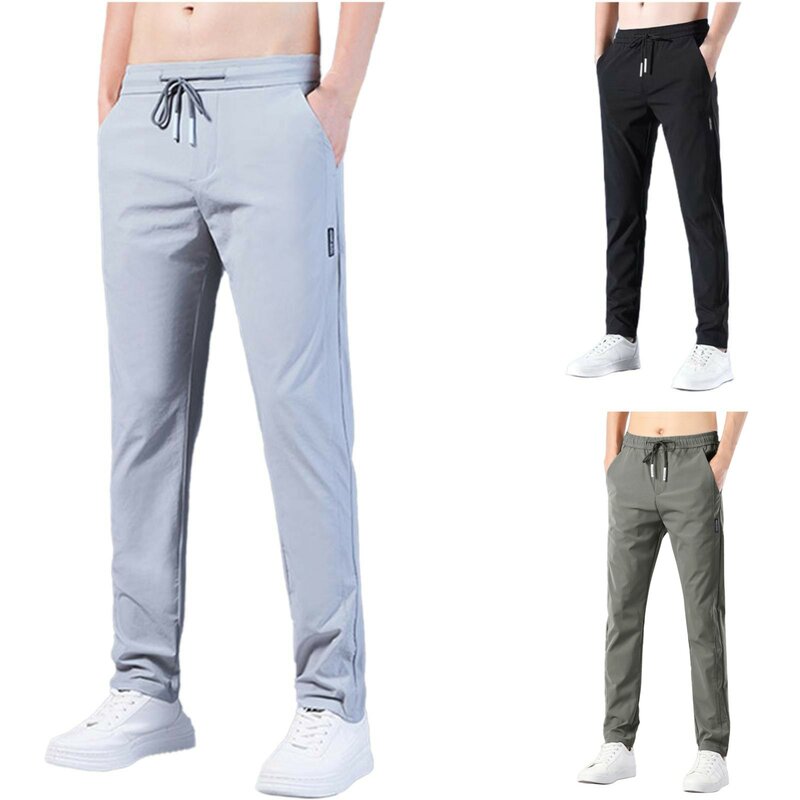 Pantalones deportivos sueltos para hombres, pantalones casuales de cintura elástica, adecuados para adolescentes, pantalones holgados de estilo coreano, ropa deportiva para correr