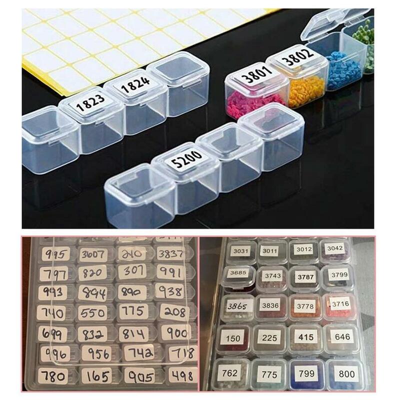 Adesivi scatola di immagazzinaggio pittura diamante accessori ricamo diamante adesivo bianco distinguere adesivi etichetta numero diamante