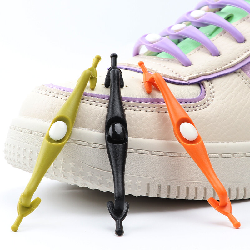 Cordones de silicona sin corbatas para zapatillas de deporte, cordones elásticos de goma para niños y adultos, 12 unidades