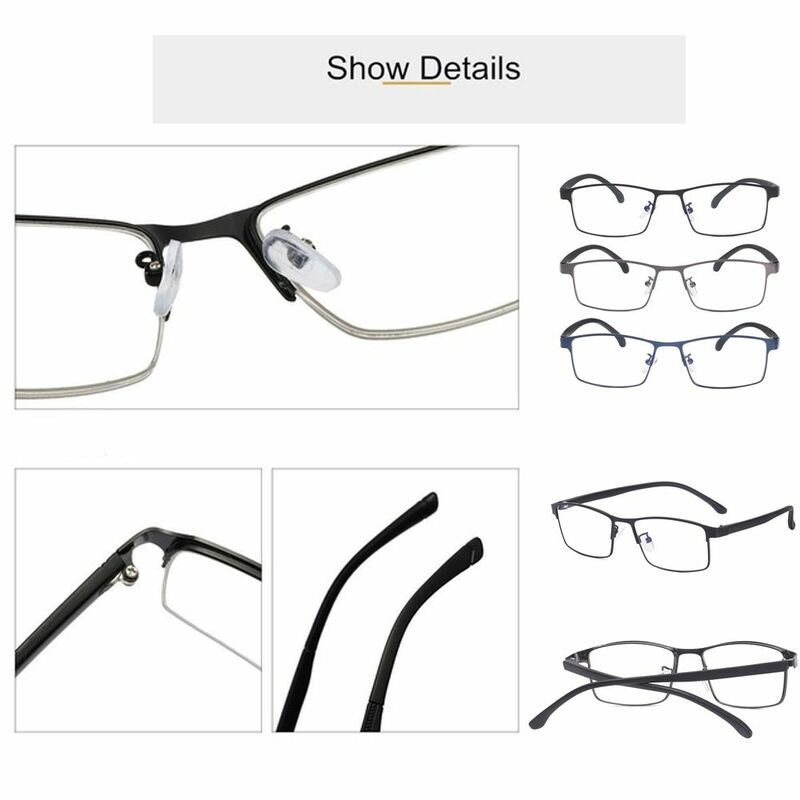 Lunettes classiques de soins de la vue à miroir plat, anti-lumière bleue, lunettes pour contrevenants, lunettes d'affaires, montures de lunettes