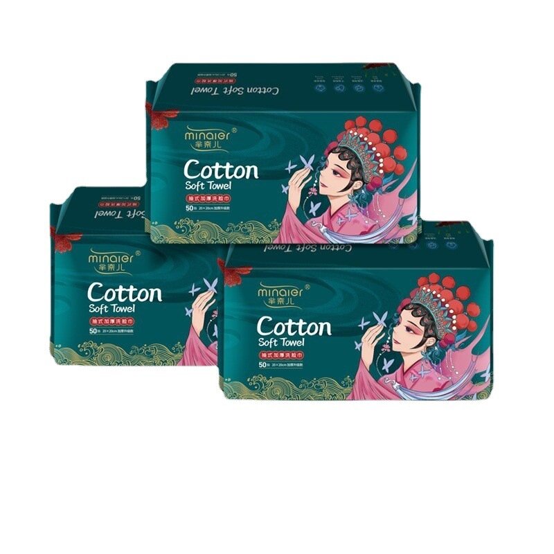 3 sacchetti 20 x20cm asciugamano in cotone usa e getta morbido e spesso tessuto per la pulizia del viso salviette asciutte umidificate asciugamano struccante