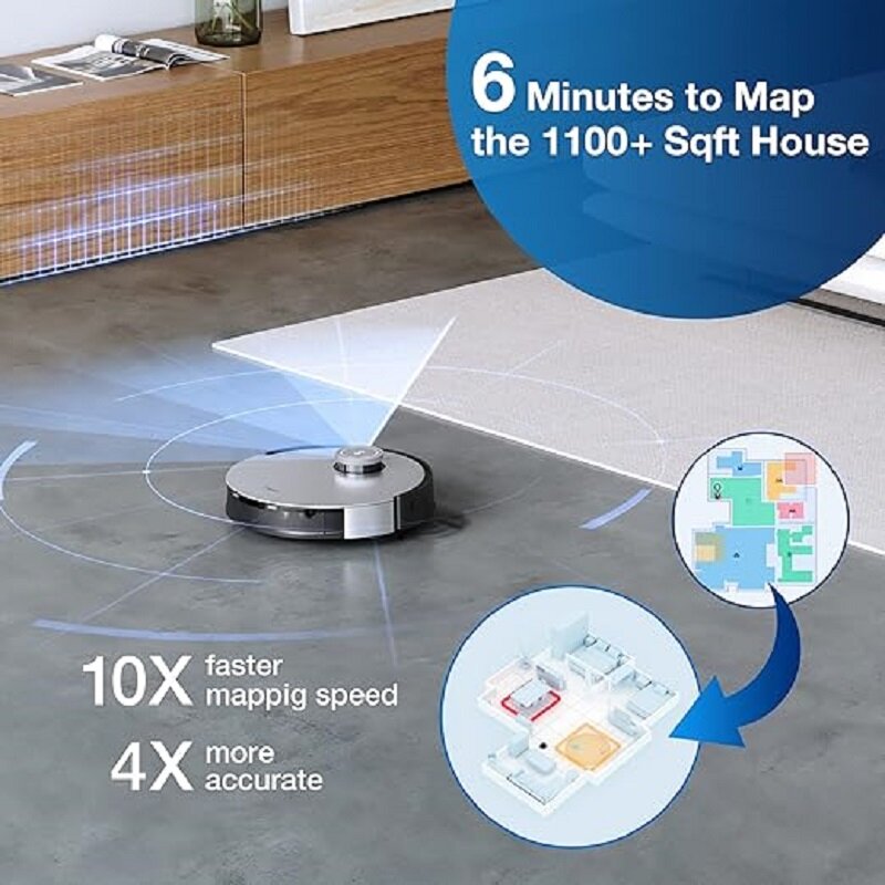 ECOVACS DEEBOT X1 OMNI Robot Vacuum Cleaner, Auto Mop Washing/Hot Air Drying/Water Refilling/Auto-Emptying