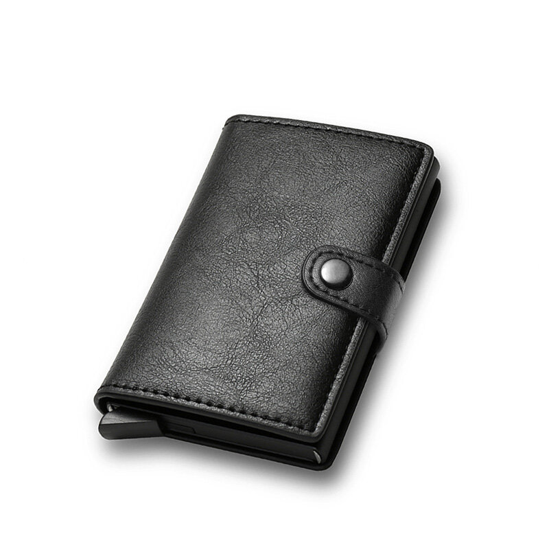 Kohle faser Kreditkarten halter Brieftasche Männer RFID Smart Metal dünn schlank Pop-up minimalist ische Brieftasche kleine schwarze Geldbörse Metall Vallet