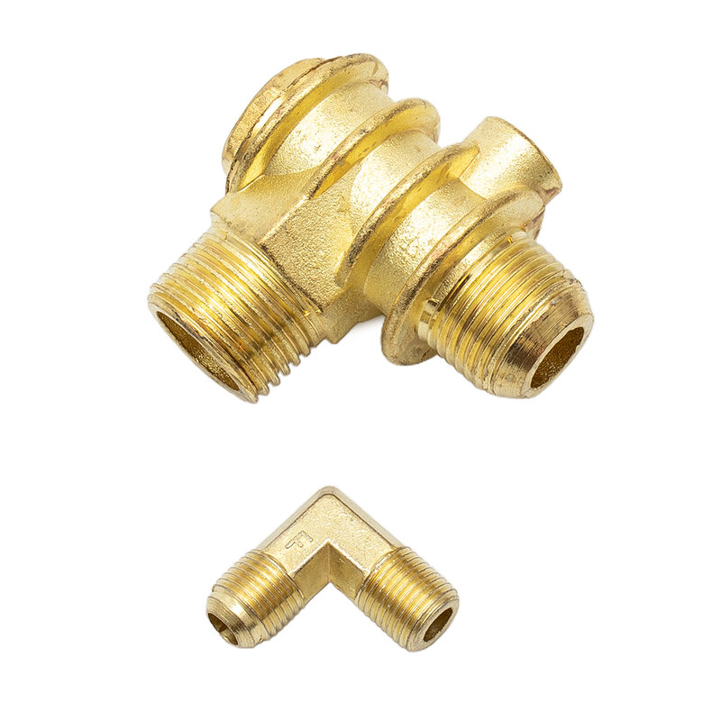 3-Port Check Valve Brass Male-Threaded Workshop Zinc Alloy Check Valve Replacement For Air Compressor Power Tool Accessories