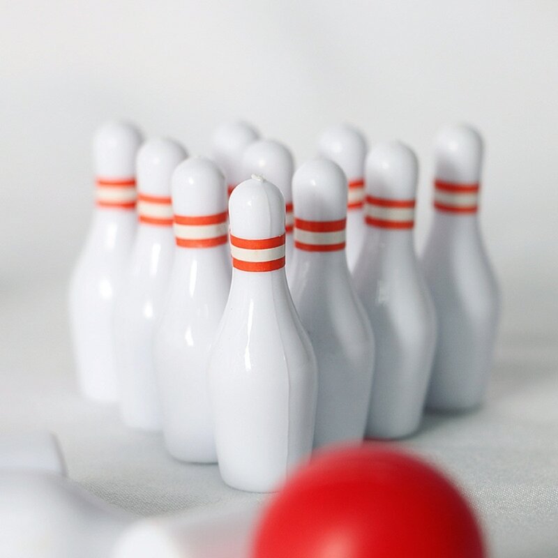 Set palle da bowling Modello per casa per bambini Regalo per ragazzi e ragazze Decorazione per casa delle bambole Mini