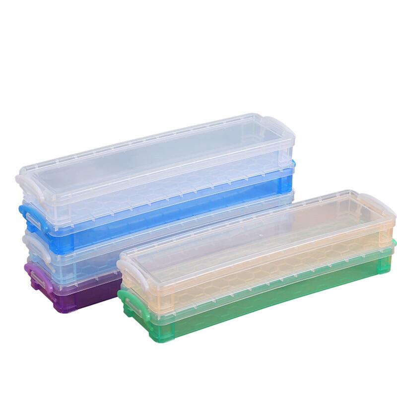 Caja de lápices de plástico, caja de lápices, pincel, pintura, almacenamiento, 5 unidades