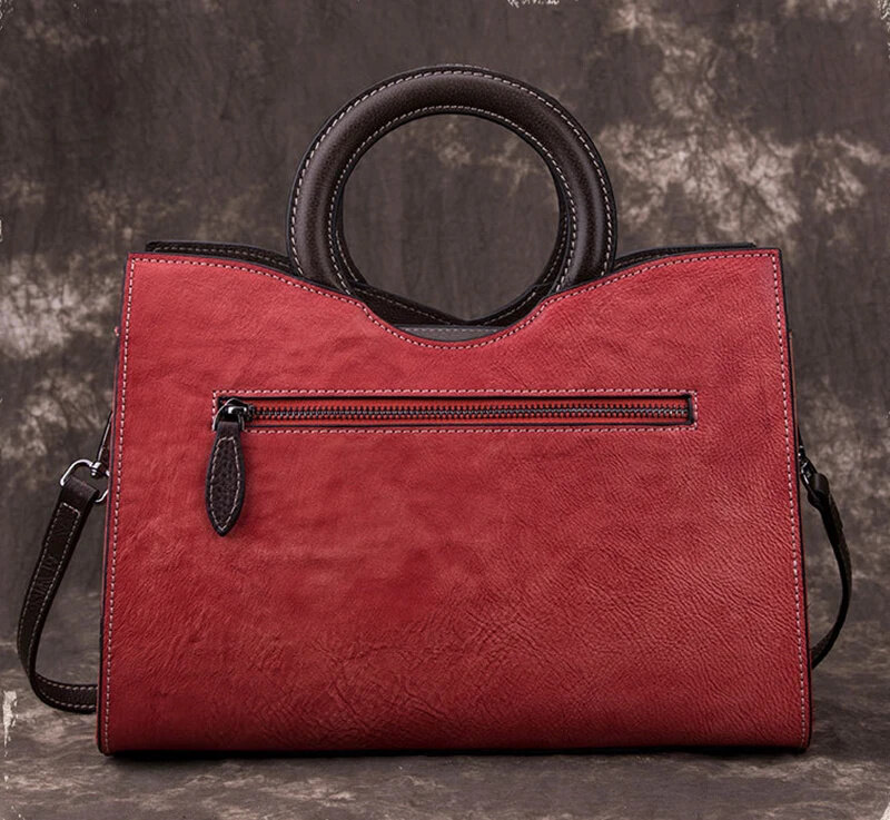 Newsbirds-Bolsa de couro artesanal original para mulheres, moda vintage, bolsas de senhoras, verde, vermelho