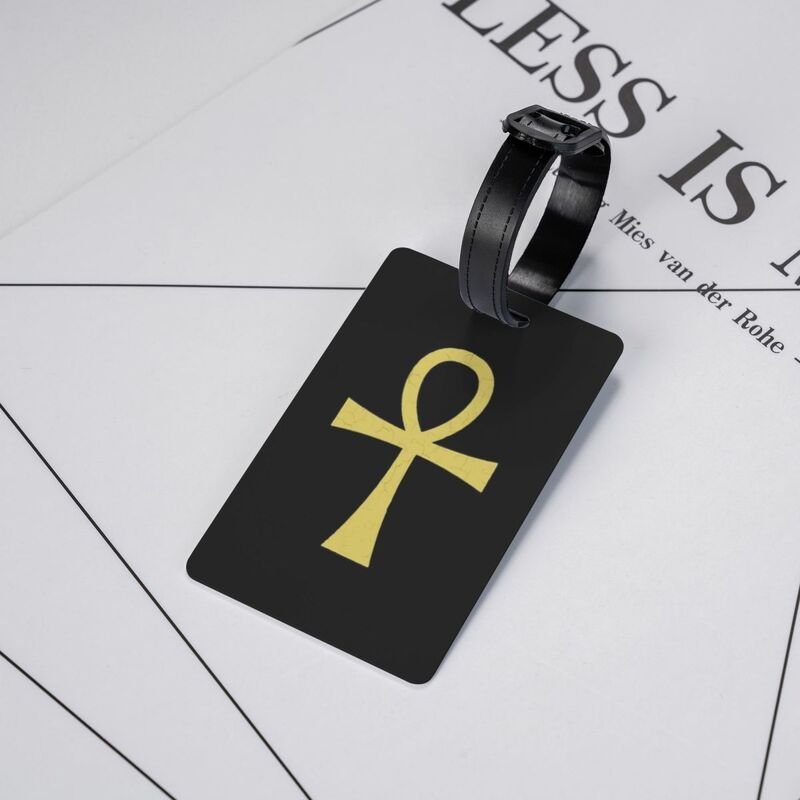 Custom Ancient Egyptian Symbol Ankh Key Of Live Luggage Tag Privacy Protection Baggage Tags Travel Bag Labels Suitcase