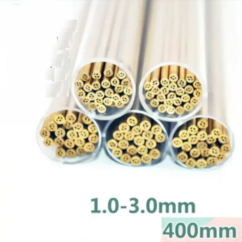 Pengeboran Kuningan Elektroda Tabung Multihole 4 Lubang Diameter 1.5Mm 3.0Mm Panjang 400Mm untuk Mesin Bor WEDM
