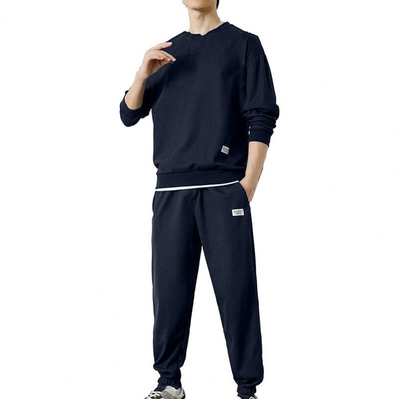 Summer Men's Waffle Sets Casual Shirt And Pants Set Male Sports Suit Solid Color Tracksuit Loose Suits