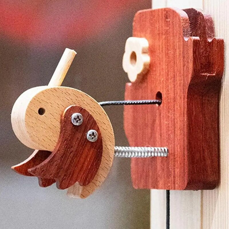Woodpecker Doorbell DIY Decorative Shopkeepers Bell Wooden Bird Shape Door Bell Creative Knocker For Door
