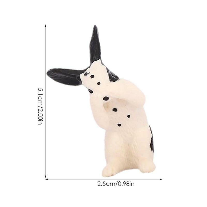 Wielkanocny zabawka króliczek figurka Mini króliczek zabawka figurka realistyczna zabawki zwierzątka 3D zestaw dekoracji tortu tort materiały urodzinowe