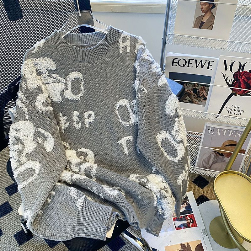 Новинка, свитера с вышивкой в виде американского кролика y2k, уличная одежда, мужские милые свободные вязаные свитера для мужчин и женщин, винтажные Y2k