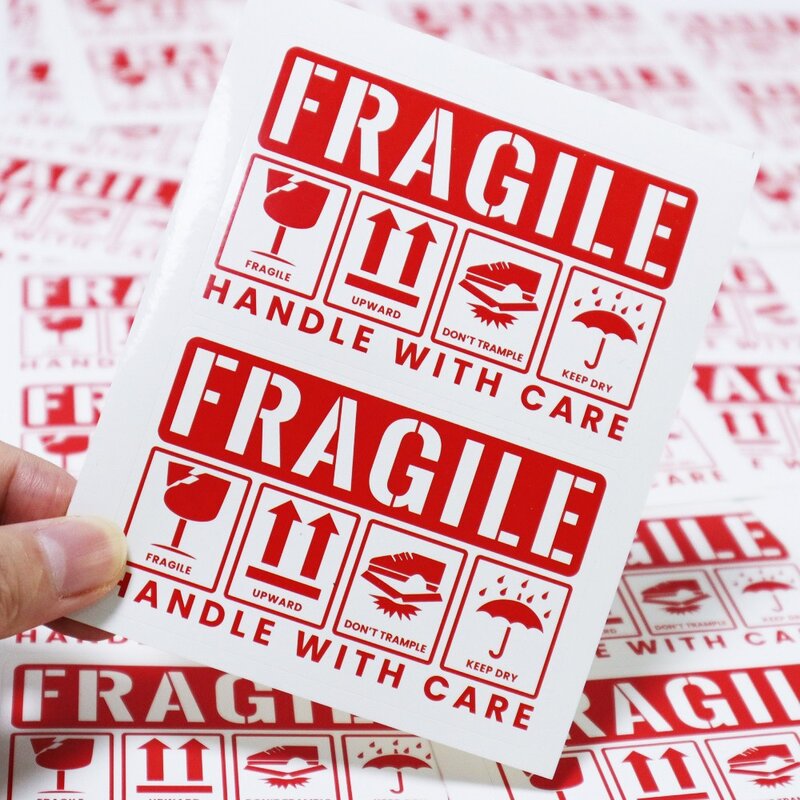 Etiquetas adesivas do aviso das etiquetas do transporte frágil para o escritório pequeno do negócio