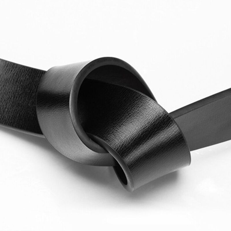Cinturón de cuero genuino para manualidades, faja sin hebilla, 3,3 cm, diseño de marca de lujo, con agujero, clásico