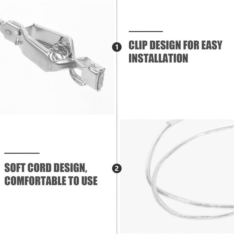 Aço inoxidável Foil Head Clamp, Multi-função Fencing Clip Cord, Fio durável, Multifuncional Head Lines, Head Lines