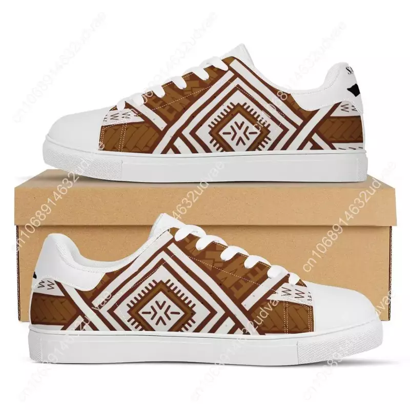 Harga pabrik sepatu sneakers datar gerbang Tribal Polinesia sepatu olahraga berjalan modis kustom sepatu lari wanita ringan