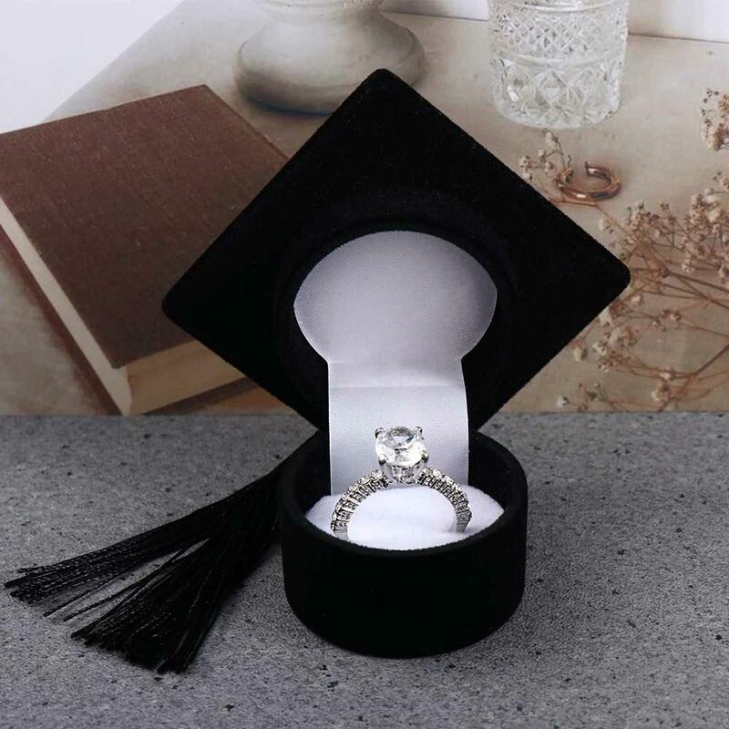 Packaging Small Graduation Gift Boxes Mini Ring Box Bachelor Cap  Ring Box Earrings Jewelry Storage Jewelry Display Case