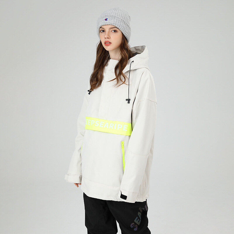 SEARIPE Ski felpa con cappuccio traspirante impermeabile abbigliamento termico felpa inverno caldo vestito giacca da neve donna uomo attrezzature Outdoor