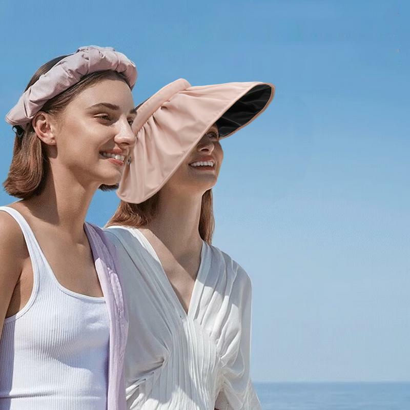 Sombreros de sol de playa de verano para mujer, sombrero de concha, ala ancha, protección UV, visera transpirable para verano al aire libre