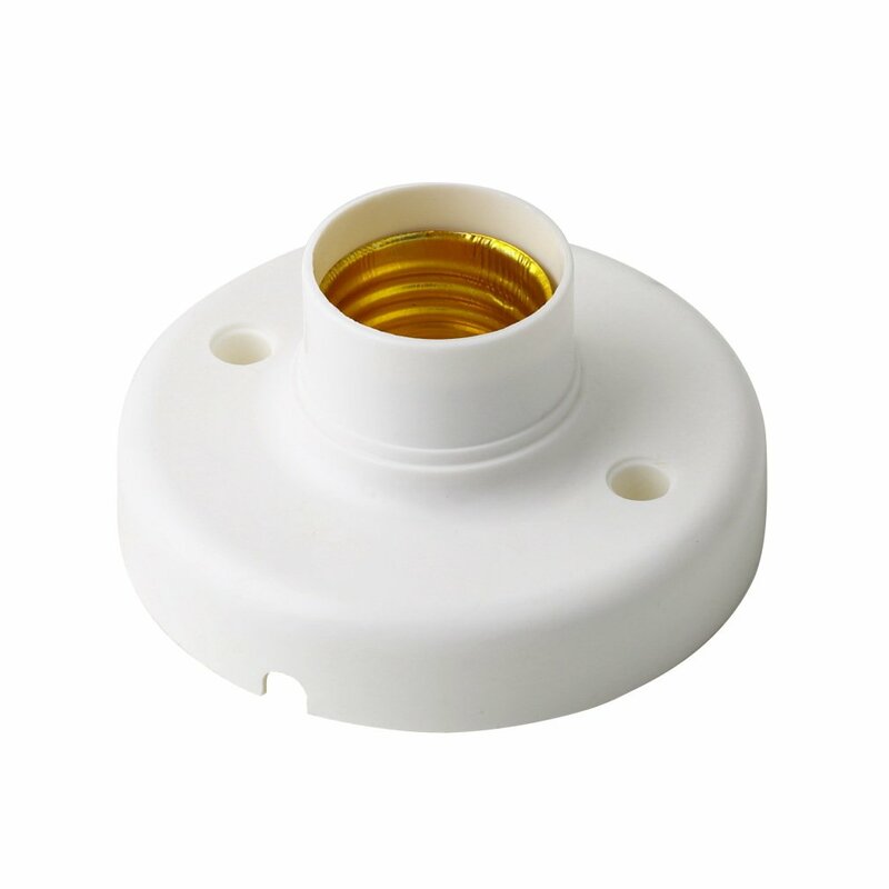 Base de fijación de bombilla LED en espiral, enchufe de rosca E27, lámpara de techo blanca, 1 unidad por lote