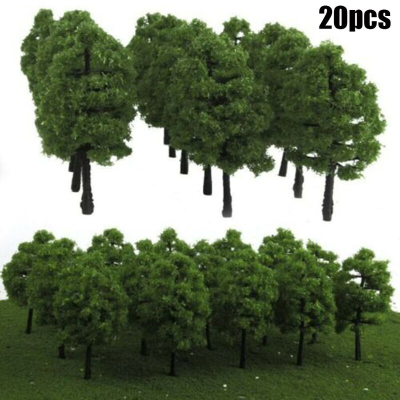 20Pcs 1:100 Scale Model Trees 3.5cm Artificial Miniature Tree Scenery Railroad Decoration Building Landscape Accessories