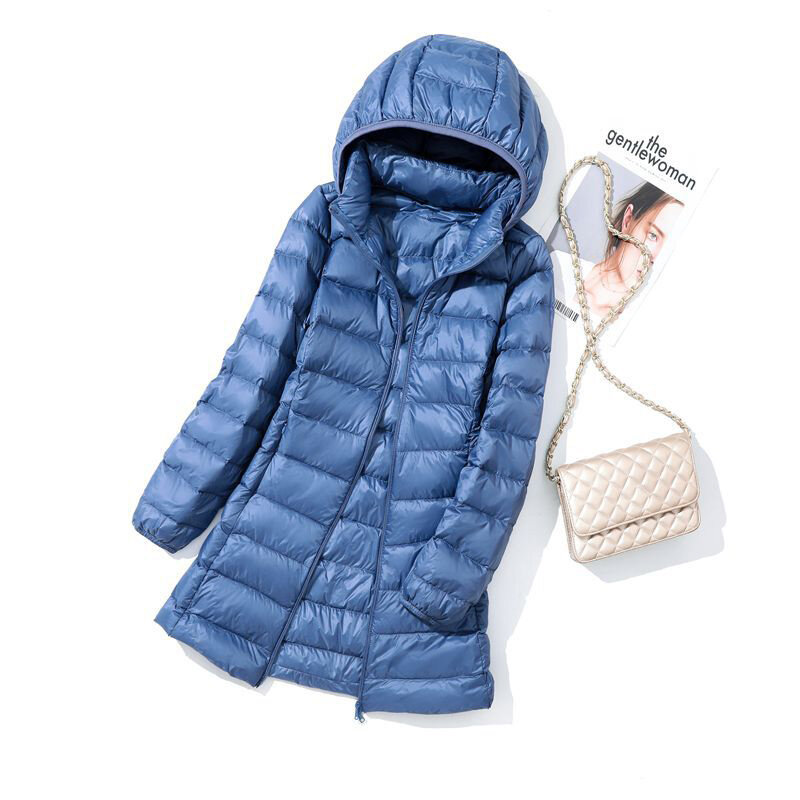 Women Hood Detachable Puffer Jackets 2023 New Autumn Winter Portable Hooded Duck Down Coat Double Zipper Windproof Parkas 7XL