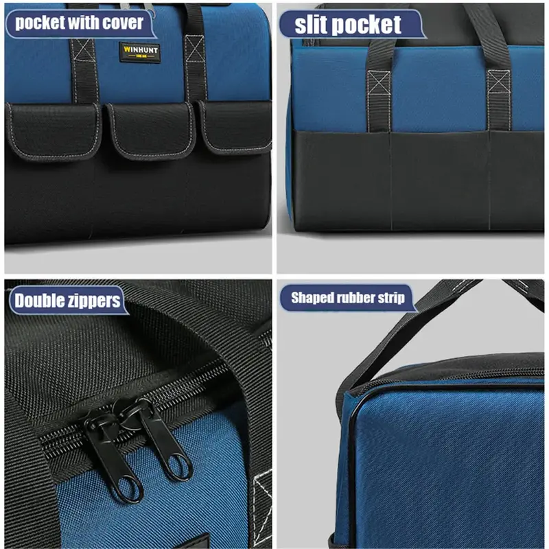 1680D Oxford Cloth Tool Bag with 30% More Capacity Waterproof Multi Pockets Working Tool Organizer Pouch Electrician Tool Bag