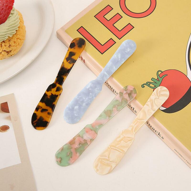 Леопардовая ложка, искусственная акриловая ложка в стиле ретро, розовая зеленая ложка для мороженого, десертная ложка, кухонный инструмент, реквизит