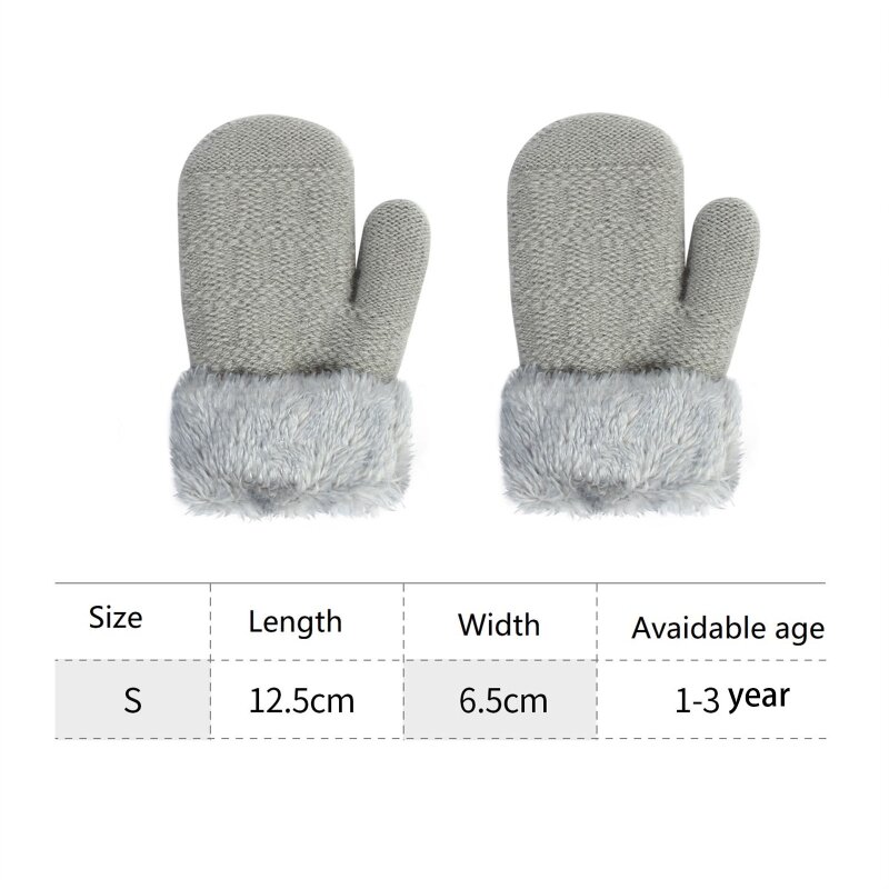 เด็กวัยหัดเดินเด็กถุงมือฤดูหนาวถุงมือสกี Mittens Warm Plush ถุงมือสำหรับหญิง1-3Years Breathable Universal Full Finger ถุงมือ