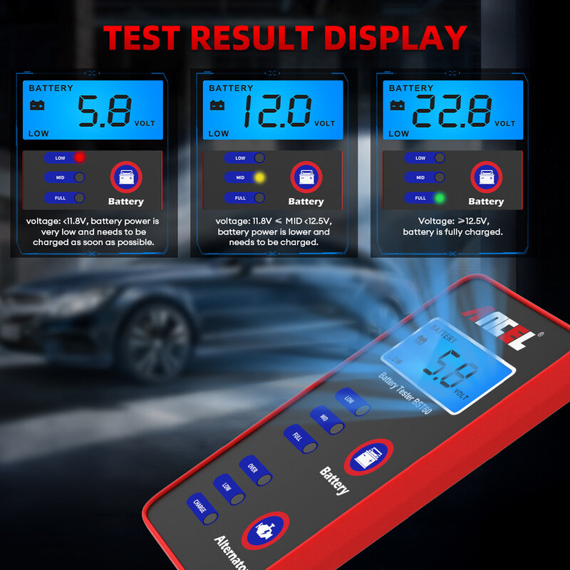 ANCEL BST60 12V тестер батареи и генератора Cranking тест зарядки OBD2 диагностические инструменты для автомобиля анализатор батареи для тестирования батареи