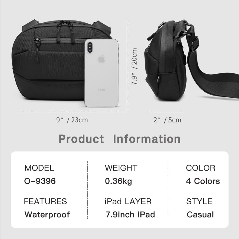 OZUKO  Wallet male Shoulder Bag  Waterproof Male Messenger Bags Fashion Crossbody Bag for Teenage Light Weight Travel Bag