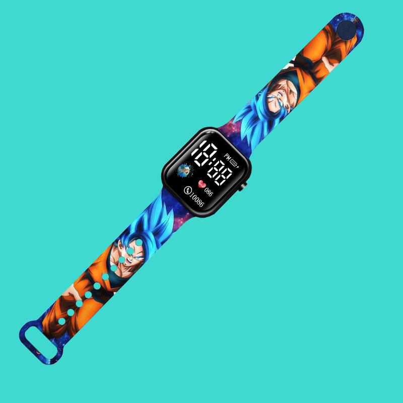 Neue Sasuke Ruffy Goku Zoro Kinder uhr Cartoon Print Armband führte quadratische wasserdichte elektronische Uhr Jungen Mädchen Geburtstags geschenke
