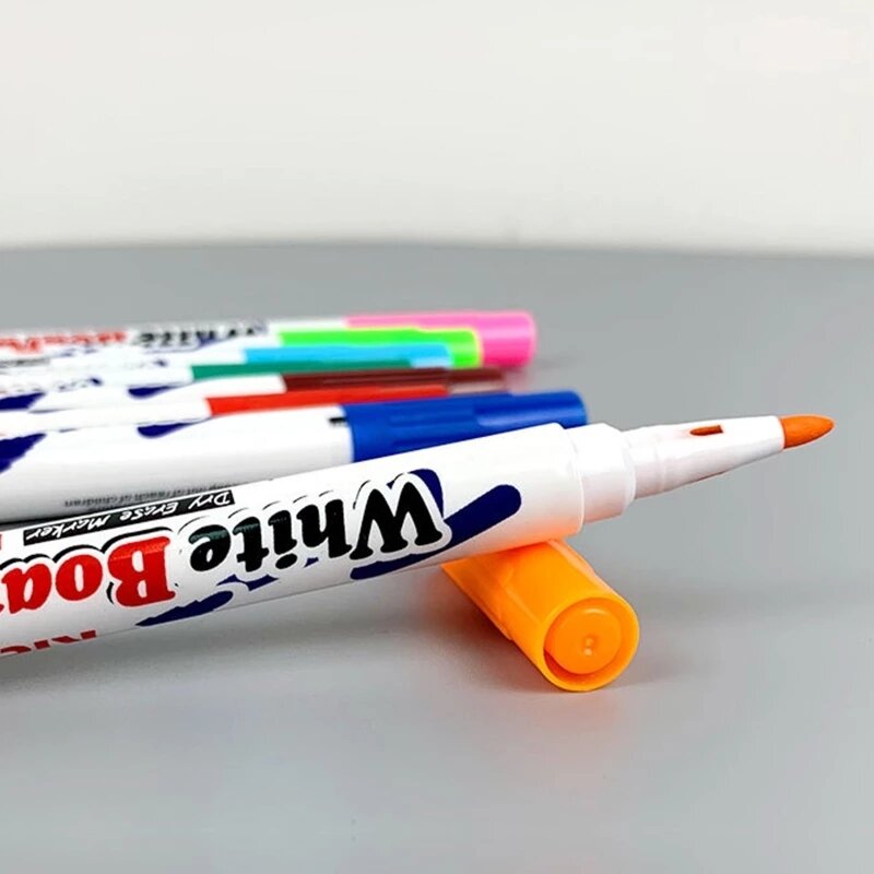 Knysna 12 الألوان قلم تحديد السبورة قابل للمسح الملونة أقلام خطاط (ماركر) السائل أقلام الطباشير المدرسة مكتب الكتابة اللوحة ثابتة