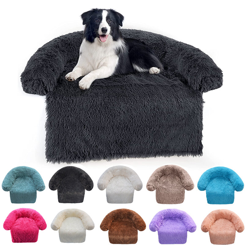 Manta redonda de felpa para perrera, sofá cama de doble uso, suave y cálido, lavable, suministros para mascotas