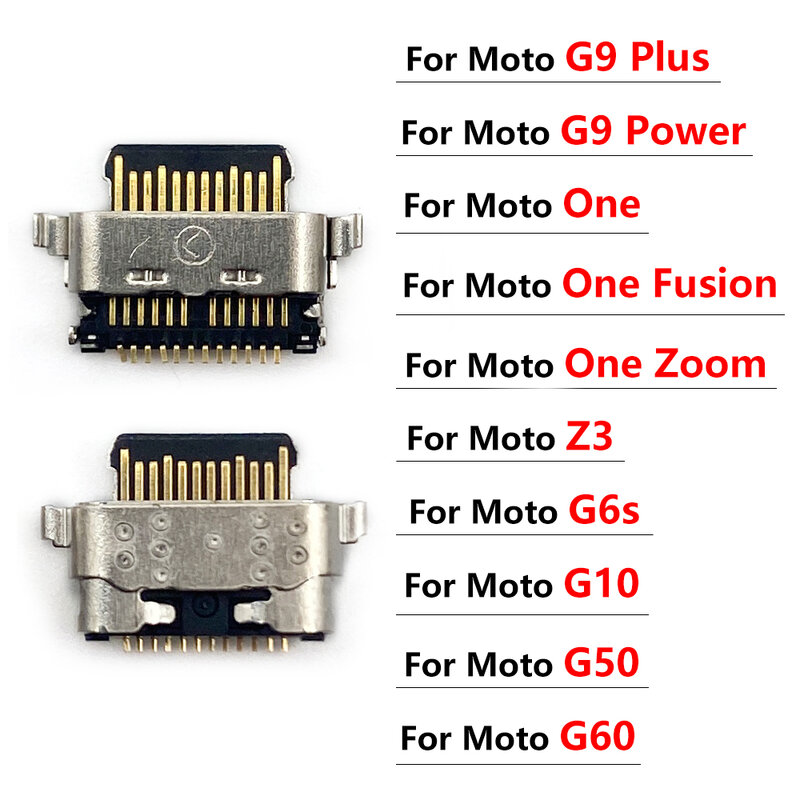 Puerto USB de 2 piezas para Moto, Conector de carga Micro USB para Moto G60S, G60, G10, G20, G30, G50, G100, Z3, G9 Plus, One Fusion