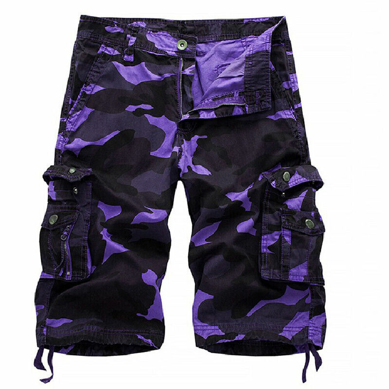 Letnie szorty Cargo męskie kamuflażowe moro bawełniane luźne luźne szorty robocze z wieloma kieszeniami Streetwear HipHop szorty 30-42