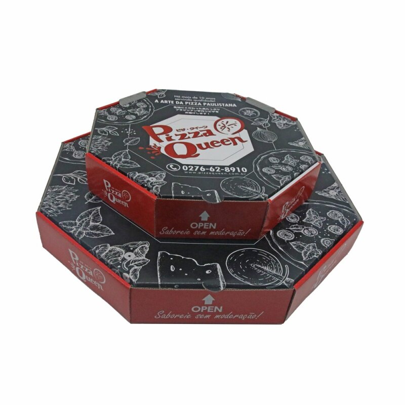 Caja de Pizza personalizada, caja de Pizza de 8, 12, 14 y 28 pulgadas, color negro